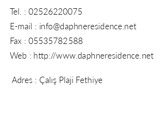 Daphne Residence iletiim bilgileri